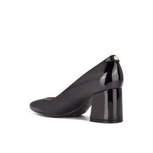 Black patent leather block heels by Nine West like new